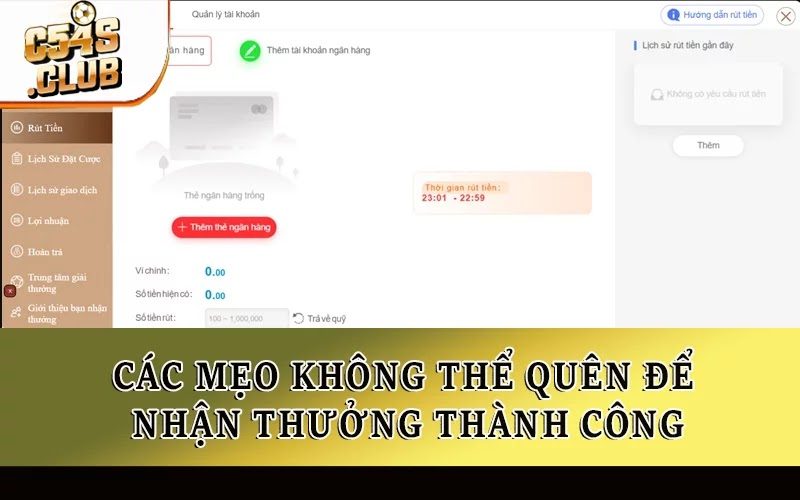 Các mẹo không thể quên để nhận thưởng thành công
