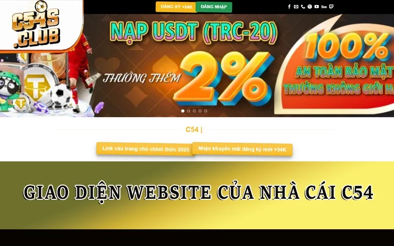 Giao diện Website của nhà cái C54