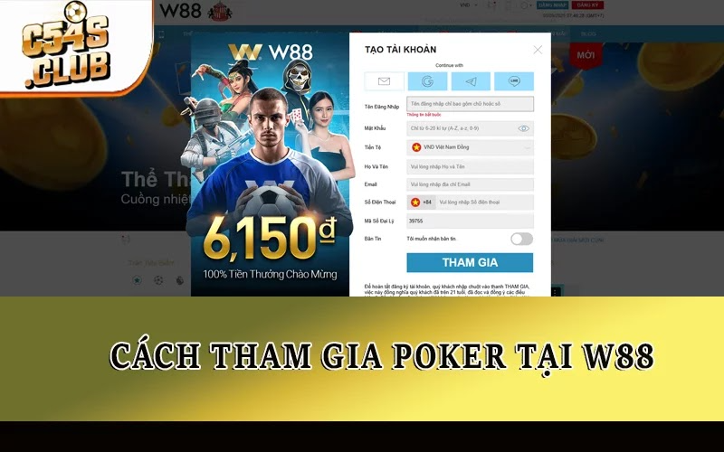 Cách tham gia Poker tại W88