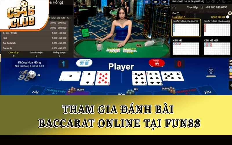 Tham gia đánh bài Baccarat online tại Fun88